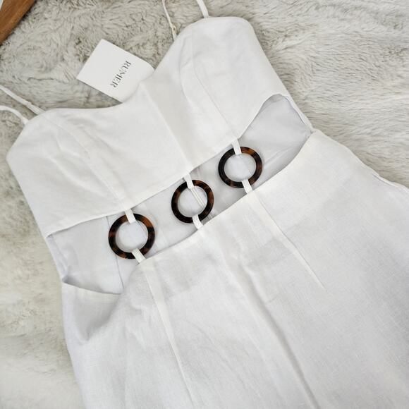 NEW Rumer The Label Bridget Ring Maxi Elegant White Linen Cutout Dress - Picture 15 of 15
